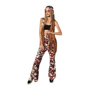 Hippie Costume 70s Halloween Costume Bell Bottoms Pants Outfit Size Adult Large